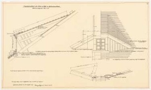 Dachgeschossausbau für Frau von Buhl, Hildebrandseck: Gauben: Ansicht, Schnitt 1:10, Detail