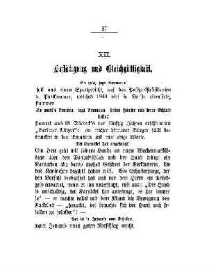 XII. Bestätigung und Gleichgültigkeit