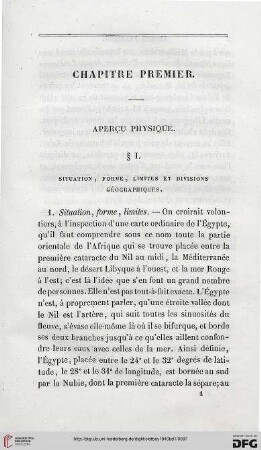 Chapitre Premier: Aperçu physique