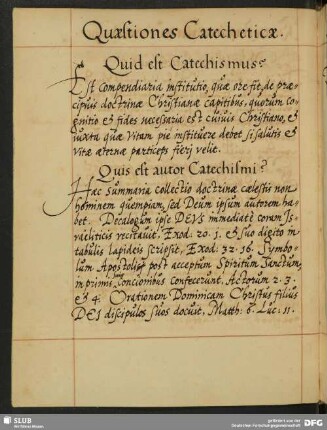 Quaestiones Catecheticae.