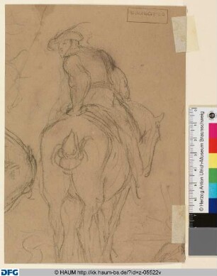 Studie eines Reiters, nach hinten gewandt