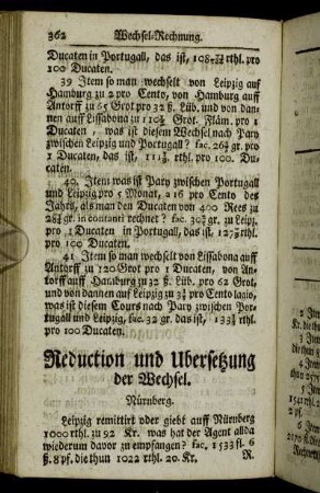 Reduction und Ubersetzung der Wechsel.