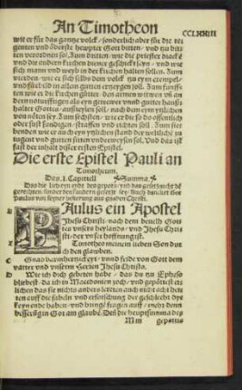 Die erste Epistel Pauli an Timotheum.