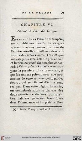 Chapitre VI: Séjour à l’île de Cérigo