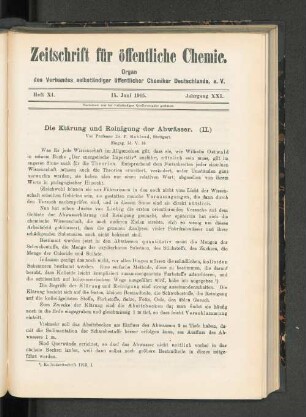 Heft XI. 15. Juni 1915