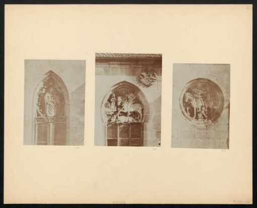 PC 6006-PC 6008, Stiftskirche Tübingen: Skulpturen an der Außenwand. Foto Sinner