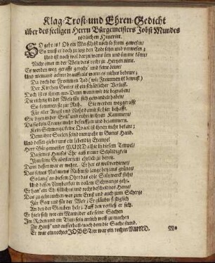 Klag-Trost- und Ehren-Gedicht [...]