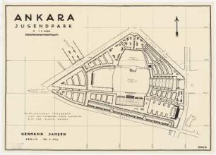 Gesamtbebauungsplan Ankara Teilbebauungsplan Jugendpark: Lageplan 1:2000, Entwurfsphase, frühere Fassung