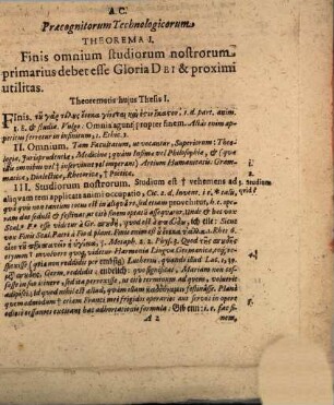 Praecognitorum technologicorum disputatio prima de fine studiorum primario & secundario, deque subiecto, in quod secundarius introduci debeat, in genere