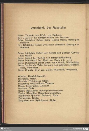 Verzeichnis der Aussteller
