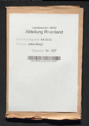 Briefe des Wilhelm von Nesselrode Flecken Sohn, Amtmanns zu GREVENBROICH und RANDERATH