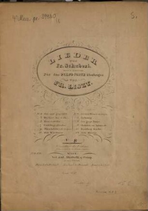 Lieder von Fr. Schubert : für d. Pianoforte übertr.. 8. Gretchen am Spinnrade. - Pl.-Nr. 6538. - 15 S.