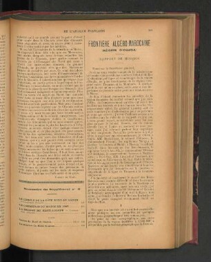 La Frontière Algéro-Marocaine.