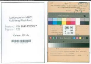 Entnazifizierung Ulrich Kleiner , geb. 15.02.1916 (Bauschlosser)