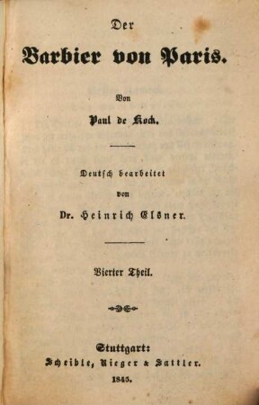 Paul de Kock's humoristische Romane, deutsch bearbeitet von Heinrich Elsner. 58