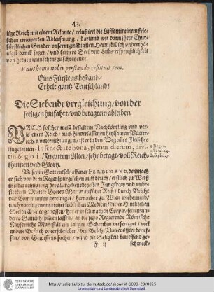 Die Siebende vergleichung/von der seeligen hinfahrt/und betagtem ableiben.