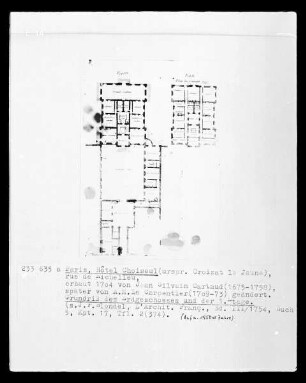 Grundriss vom Erdgeschoss und der 1. Etage des Hôtel Choiseul in Paris, Rue de Richelieu