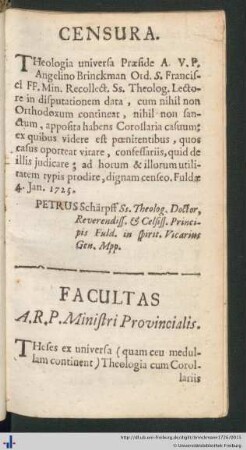 Censura et Facultas