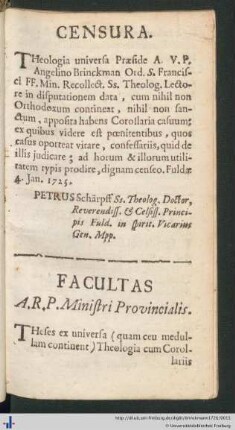 Censura et Facultas