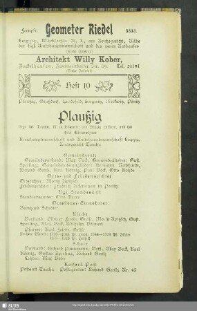 Heft 10. Plaußig, Graßdorf, Cradefeld, Seegeritz, Merkwitz, Pönitz