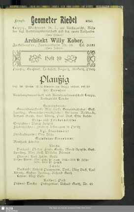 Heft 10. Plaußig, Graßdorf, Cradefeld, Seegeritz, Merkwitz, Pönitz