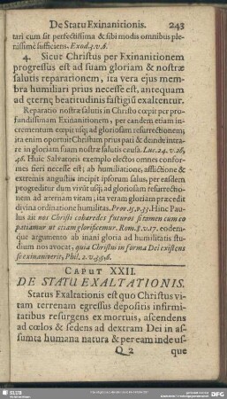 Caput XXII. De Statu Exaltationis