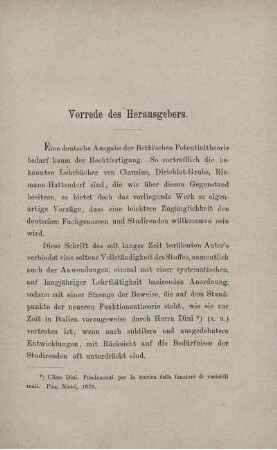Vorrede des Herausgebers. Vorrede des Verfassers.