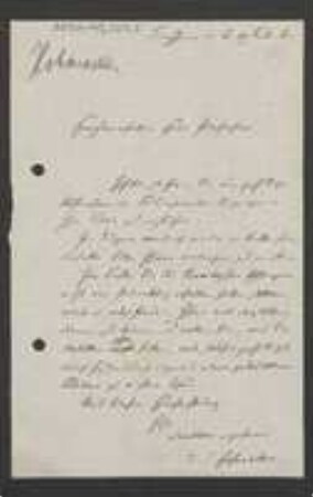 Brief von Rudolph Friedrich Hohenacker an Unbekannt
