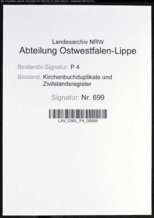Kirchenbuchduplikat der katholischen Gemeinde Werl, Kreis Soest (GHT 1815-1818). (Gemeinde: Katholischen Gemeinde)