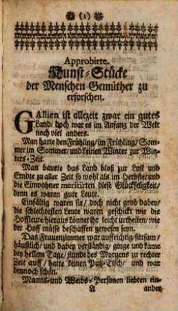 Approbirte Kunst-Stücke Der Menschen Gemüther zu erforschen