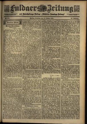 Zweite Ausgabe vom Samstag, den 13. Oktober 1900.
