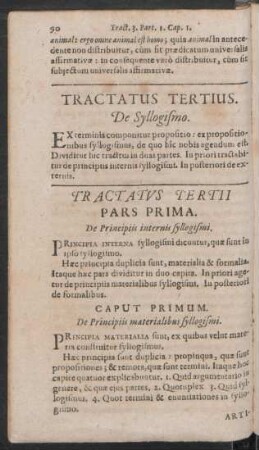 Tractatus Tertius. De Syllogismo