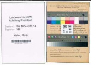 Entnazifizierung Maria Kiefer , geb. 02.05.1902 ()