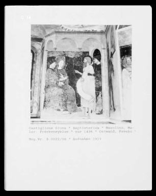 Freskenzyklus — Altarraum — Johannes beschuldigt Herodes und Herodias, Henker vor dem Gefängnis des Johannes