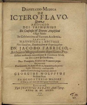 Disputatio Medica De Ictero Flavo