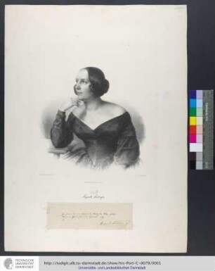 Auguste Crelinger / Gez. von Auguste Crelinger junr. ; Lith. von C. Wildt
