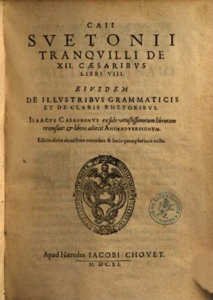 De XII. Caesaribus : libri VIII.