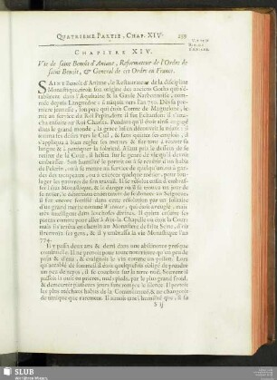 Chapitre XIV. Vie de saint Benoît d'Aniane, Reformateur de l'Ordre de saint Benoît, & General de cet Ordre en France