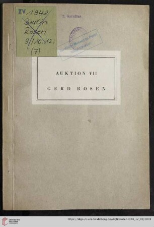 7: Versteigerung / Gerd Rosen