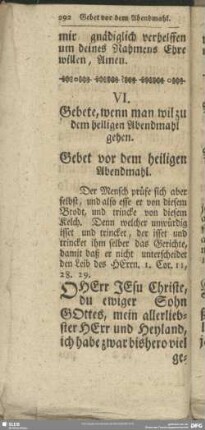 VI. Gebete, wenn man wil zu dem heiligen Abendmahl gehen