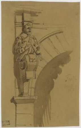 Gebäude in Freiberg, Figur eines Portales (Herme)
