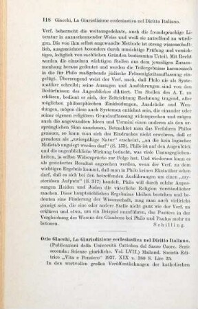118-119 [Rezension] Giacchi, Orio, La giurisdizione ecclesiastica nel diritto italiano