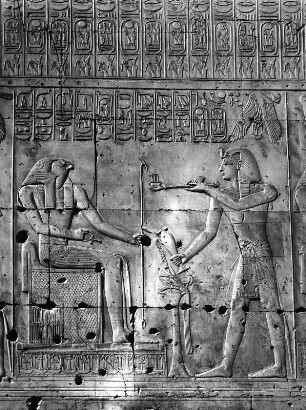 Abydos. Tempel Sethos I. (1291ante/1185ante). Relief "Sethos I. räuchert vor Soker"