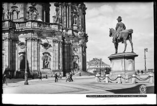 Dresden, Katholische Hofkirche und König-Albert-Denkmal