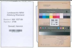 Entnazifizierung Heinrich Derwall , geb. 02.04.1896 (Rangieraufseher)