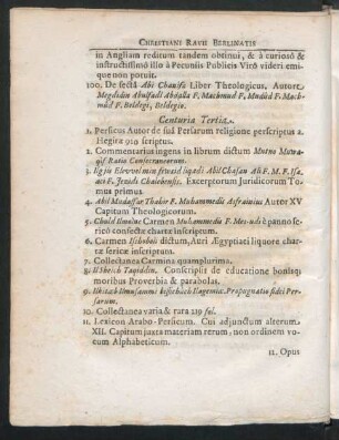 Centuria Tertia.