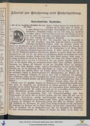 Allerlei zur Belehrung und Unterhaltung.