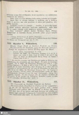 110. 1521, Oktober 8. Wittenberg