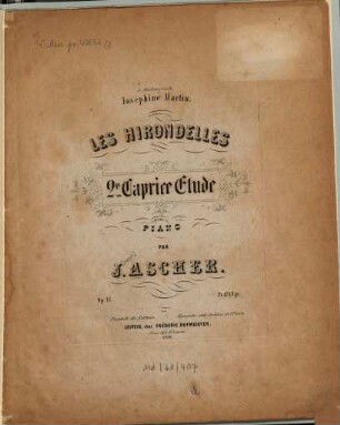 Les hirondelles : 2. e caprice etude ; pour piano ; op. 15