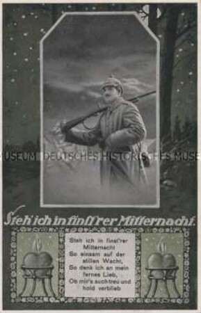 Wachsoldat, mit Vers